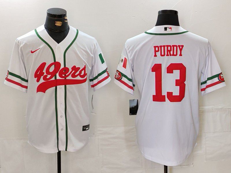 Men San Francisco 49ers 13 Purdy White Joint Name 2024 Nike Limited NFL Jersey style 1